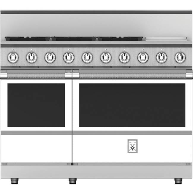 Hestan - Range, 5 Burner with Griddle, Gas, 48'' - Froth White