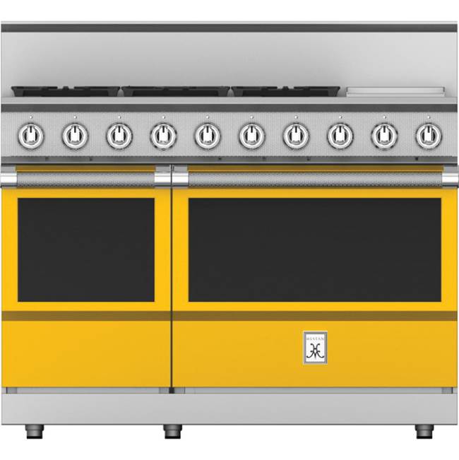 Hestan - Range, 5 Burner with Griddle, Gas, 48'' - Sol Yellow