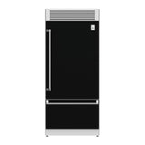 Hestan - Bottom Mount Refrigerator, Top Compressor, Pro, Left Hinged, 36'' - Stealth Black