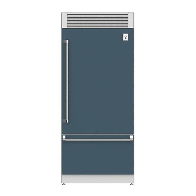 Hestan - Bottom Mount Refrigerator, Top Compressor, Pro, Left Hinged, 36'' - Pacific Fog Graphite Gray