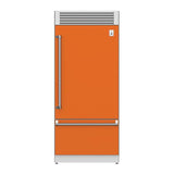 Hestan - Bottom Mount Refrigerator, Top Compressor, Pro, Left Hinged, 36'' - Citra Orange