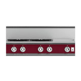 Hestan - Rangetop, 4 Burner with Griddle, 36'' - Tin Roof Burgundy