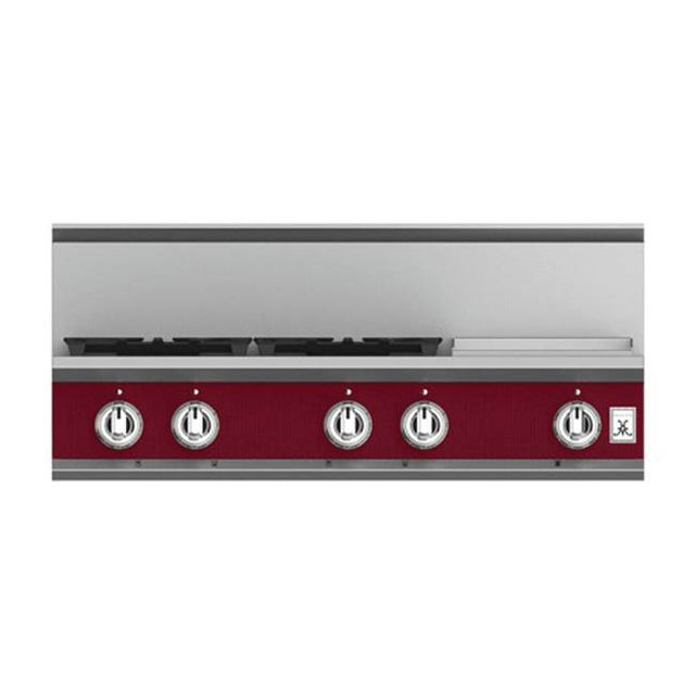 Hestan - Rangetop, 4 Burner with Griddle, 36'' - Tin Roof Burgundy