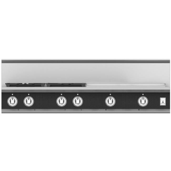 Hestan - Rangetop, 4 Burner with 24'' Griddle, 48'' - Stealth Black