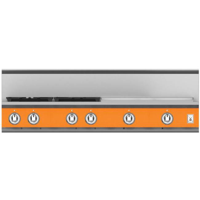 Hestan - Rangetop, 4 Burner with 24'' Griddle, 48'' - Citra Orange