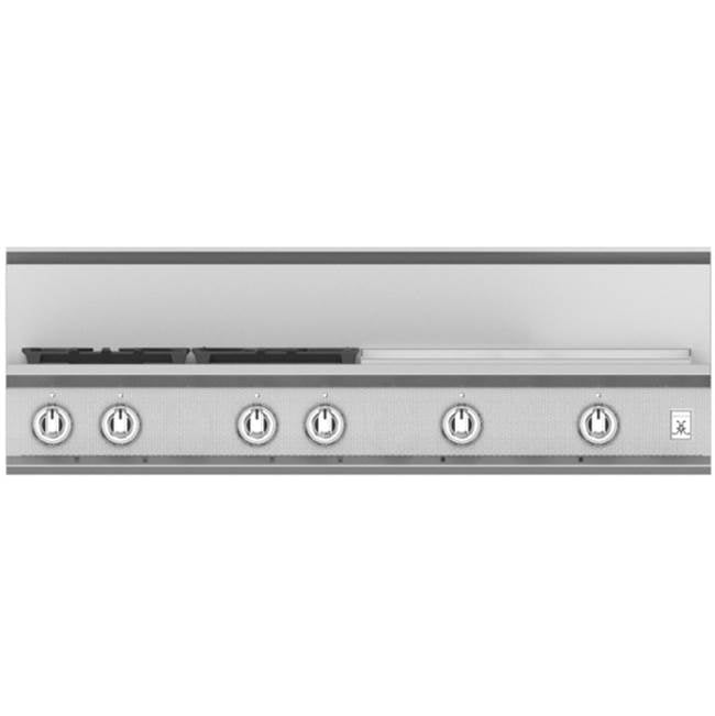 Hestan - Rangetop, 4 Burner with 24'' Griddle, 48'' - Steeletto Stainless Steel