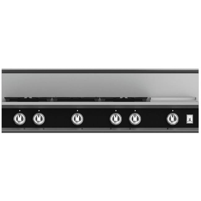 Hestan - Rangetop, 5 Burner with Griddle, 48'' - Stealth Black