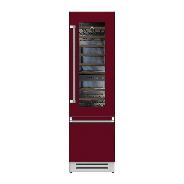 Hestan - Refrigerator with Wine, Left Hinged, 24'' - Tin Roof Burgundy