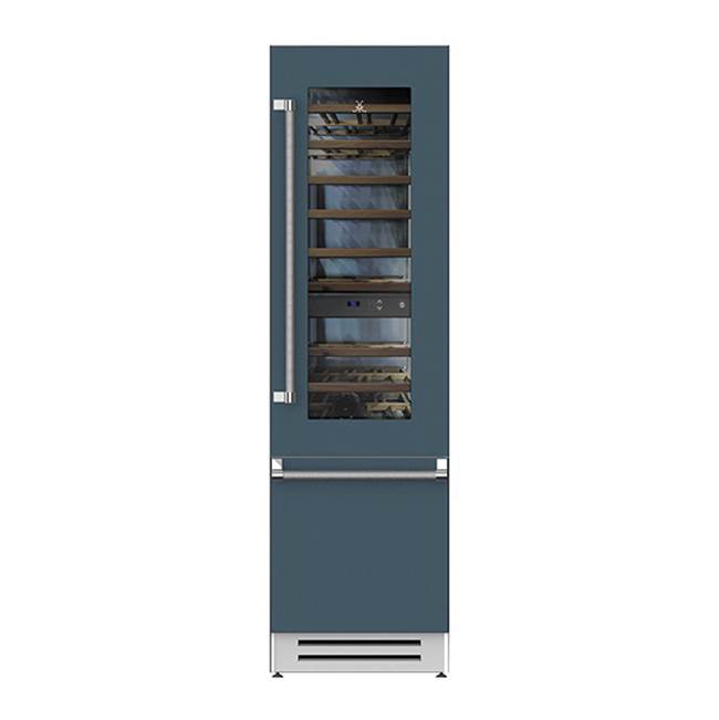 Hestan - Refrigerator with Wine, Left Hinged, 24'' - Pacific Fog Graphite Gray