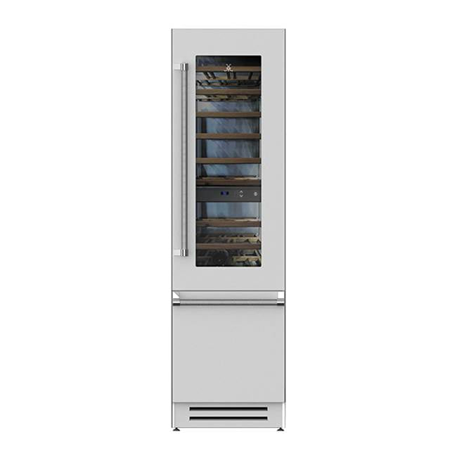 Hestan - Refrigerator with Wine, Left Hinged, 24'' - Steeletto Stainless Steel