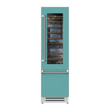 Hestan - Refrigerator with Wine, Left Hinged, 24'' - Bora Bora Turquoise