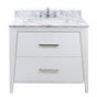 Icera - Stone Top 36 x 22.6 x 1-1/8-in Carrara Marble, Large Sink Cutout - Carrara