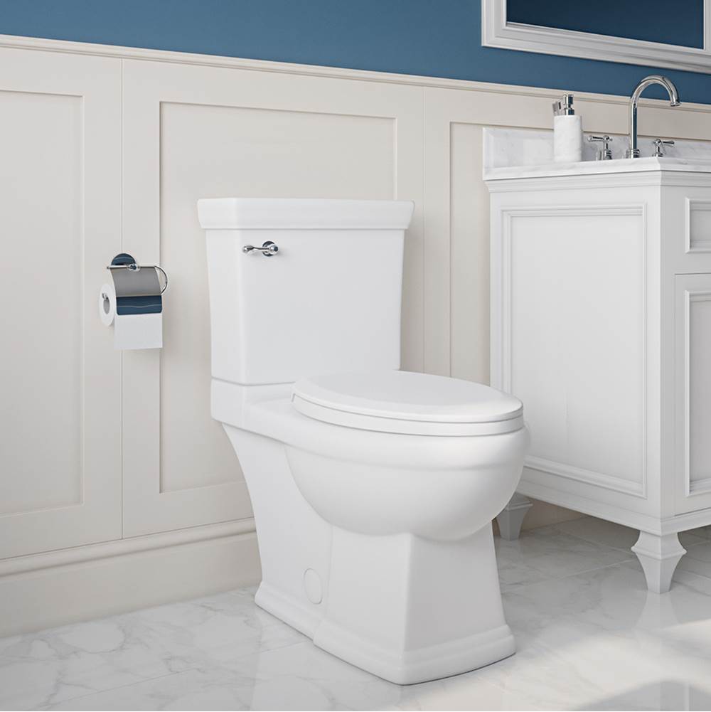 Presley Two-Piece Vitreous China Compact-Elongated Toilet With Rimless Bowl