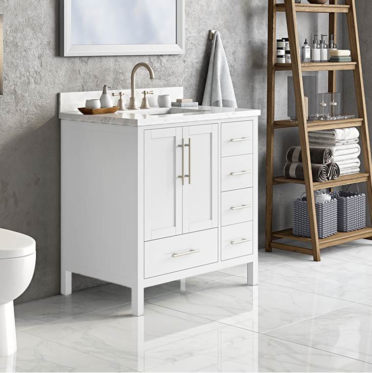 Icera - Malibu Vanity Cabinet, 36-in Matte White