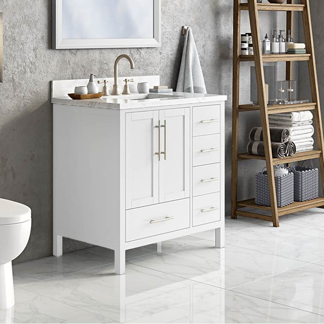 Icera - Malibu Vanity Cabinet, 36-in Matte White