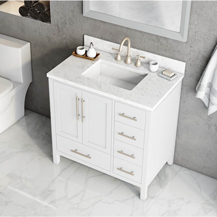 Malibu Vanity Cabinet, 36-in Matte White