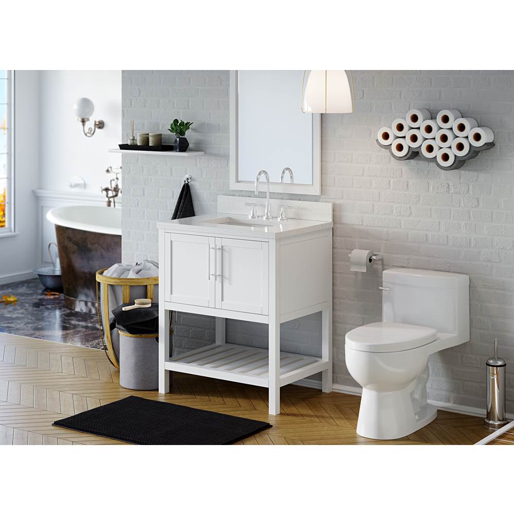 Riose Vanity Cabinet (w towel shelf) 30-in, Matte White