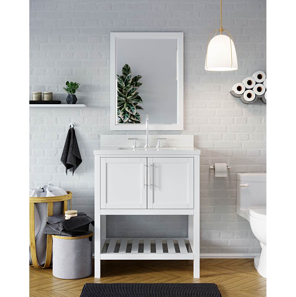 Riose Vanity Cabinet (w towel shelf) 36-in, Matte White