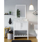 Riose Vanity Cabinet (w towel shelf) 36-in, Matte White
