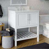 Icera - Riose Vanity Cabinet (w towel shelf) 30-in, Matte White - Matte White