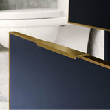 Canto Vanity Cabinet, 36-in Navy Blue w Satin Brass