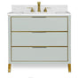 Icera - Muse Vanity Cabinet 36-in, Ocean Grey with Satin Brass - Ocean Gray