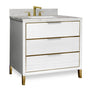 Icera - Stone Top 36 x 22 x 1-1/8-in Carrara Marble, Large Sink Cutout