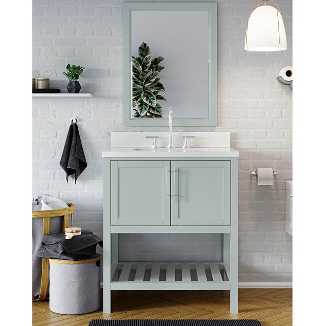 Icera - Riose Vanity Cabinet (w towel shelf) 36-in, Ocean Grey - Ocean Gray