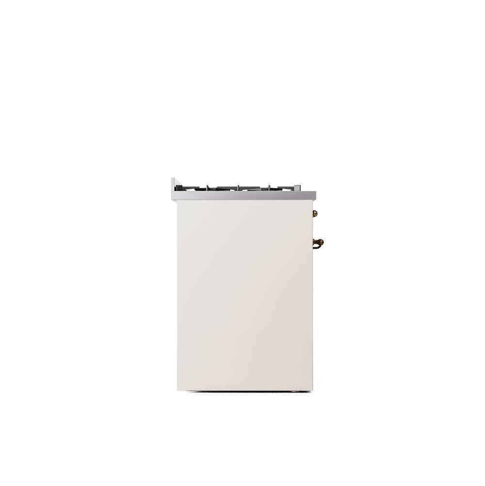 30'' Nostalgie II Series Freestanding Dual Fuel Range - Antique White - Bronze trim- Natural Gas