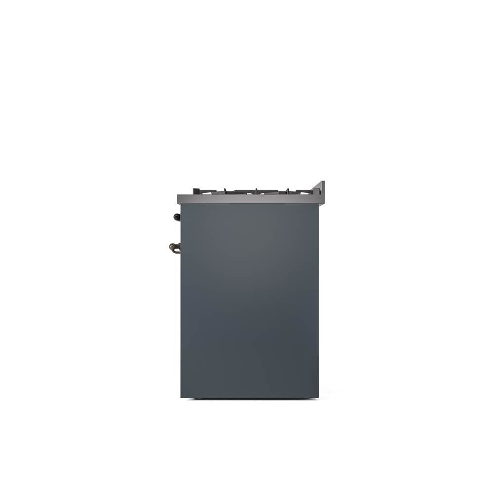 30'' Nostalgie II Series Freestanding Dual Fuel Range - Blue Grey - Bronze trim- Natural Gas