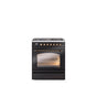 ILVE - 30'' Nostalgie II Series Freestanding Dual Fuel Range - Glossy Black - Bronze trim- Natural Gas - Bronze