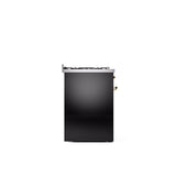 30'' Nostalgie II Series Freestanding Dual Fuel Range - Glossy Black - Bronze trim- Natural Gas
