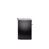 30'' Nostalgie II Series Freestanding Dual Fuel Range - Glossy Black - Bronze trim- Natural Gas
