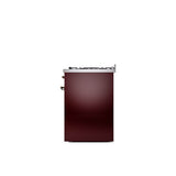 30'' Nostalgie II Series Freestanding Dual Fuel Range - Burgundy - Bronze trim- Natural Gas