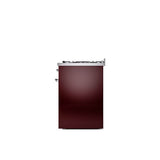 30'' Nostalgie II Series Freestanding Dual Fuel Range - Burgundy - Bronze trim- Natural Gas