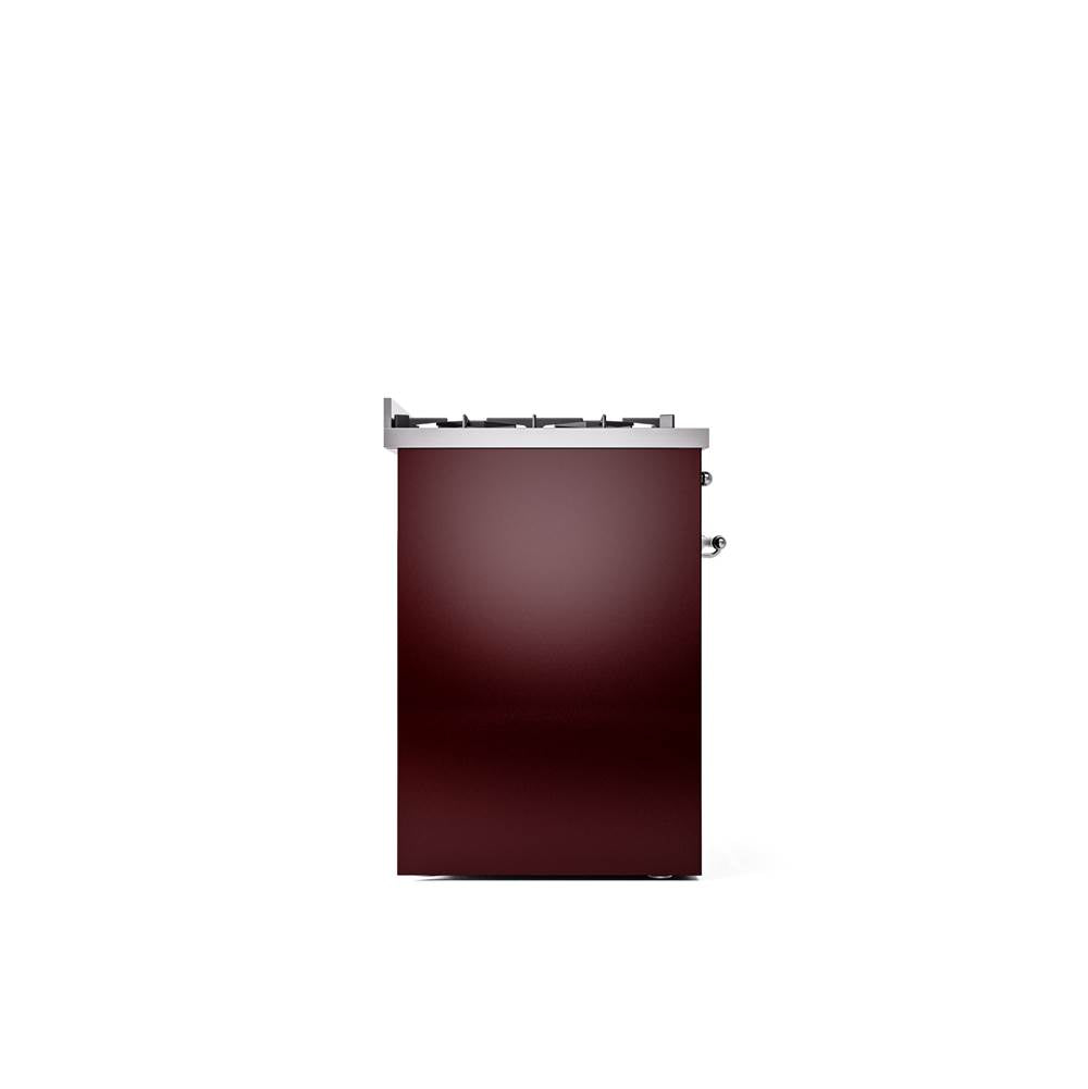 30'' Nostalgie II Series Freestanding Dual Fuel Range - Burgundy - Bronze trim- Natural Gas