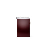 30'' Nostalgie II Series Freestanding Dual Fuel Range - Burgundy - Bronze trim- Natural Gas