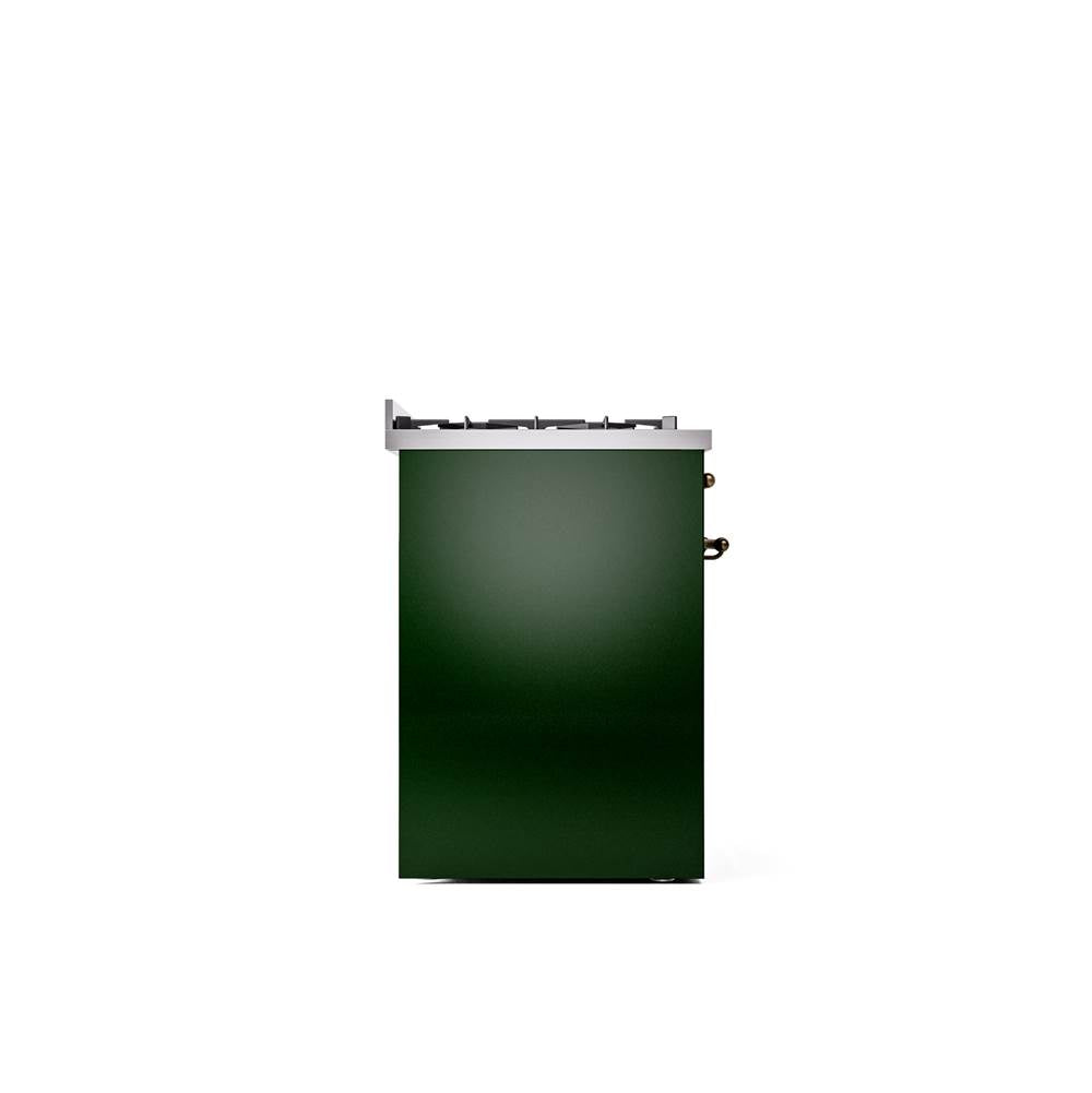30'' Nostalgie II Series Freestanding Dual Fuel Range - Emerald Green - Bronze trim- Natural Gas