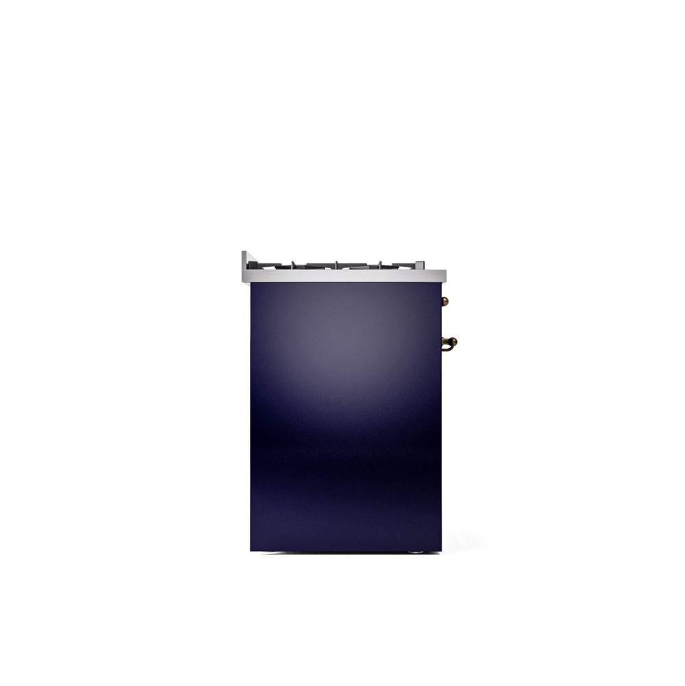 30'' Nostalgie II Series Freestanding Dual Fuel Range - Midnight Blue - Bronze trim- Natural Gas