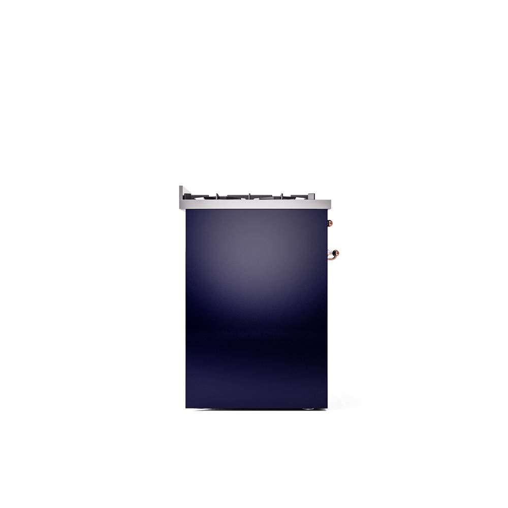 30'' Nostalgie II Series Freestanding Dual Fuel Range - Midnight Blue - Bronze trim- Natural Gas