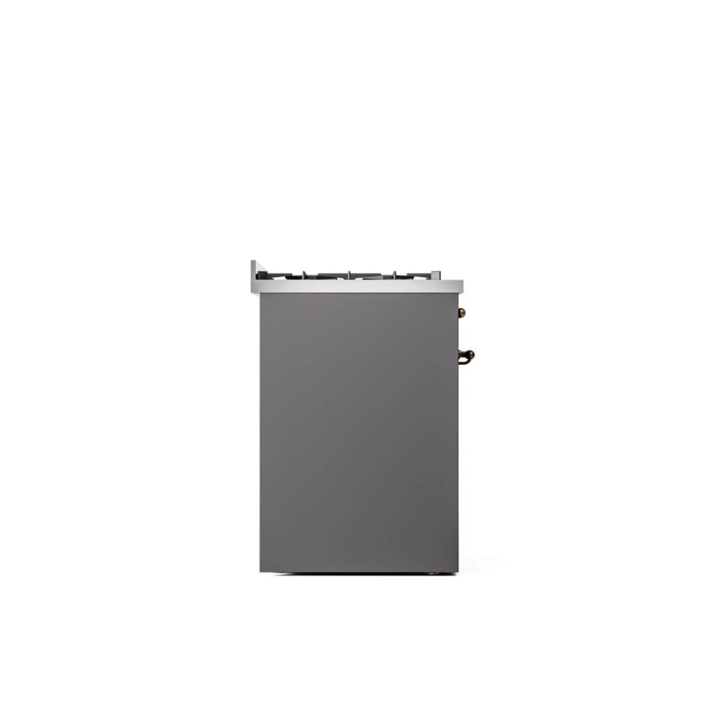 30'' Nostalgie II Series Freestanding Dual Fuel Range - Matte Graphite - Bronze trim- Natural Gas