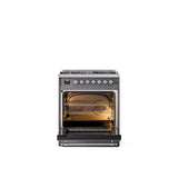 30'' Nostalgie II Series Freestanding Dual Fuel Range - Matte Graphite - Bronze trim- Natural Gas