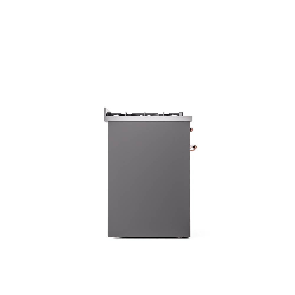 30'' Nostalgie II Series Freestanding Dual Fuel Range - Matte Graphite - Bronze trim- Natural Gas