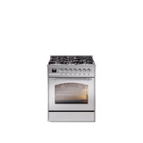 30'' Nostalgie II Series Freestanding Dual Fuel Range - Stainless Steel - Bronze trim- Natural Gas