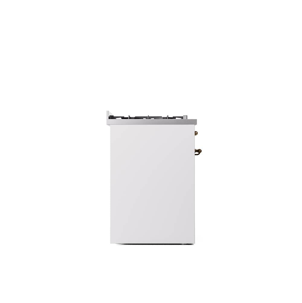 30'' Nostalgie II Series Freestanding Dual Fuel Range - White - Bronze trim- Natural Gas