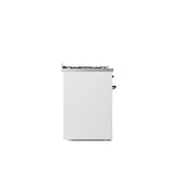 30'' Nostalgie II Series Freestanding Dual Fuel Range - White - Bronze trim- Natural Gas