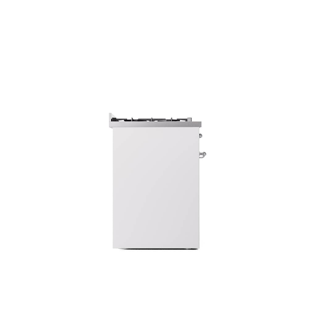 30'' Nostalgie II Series Freestanding Dual Fuel Range - White - Bronze trim- Natural Gas