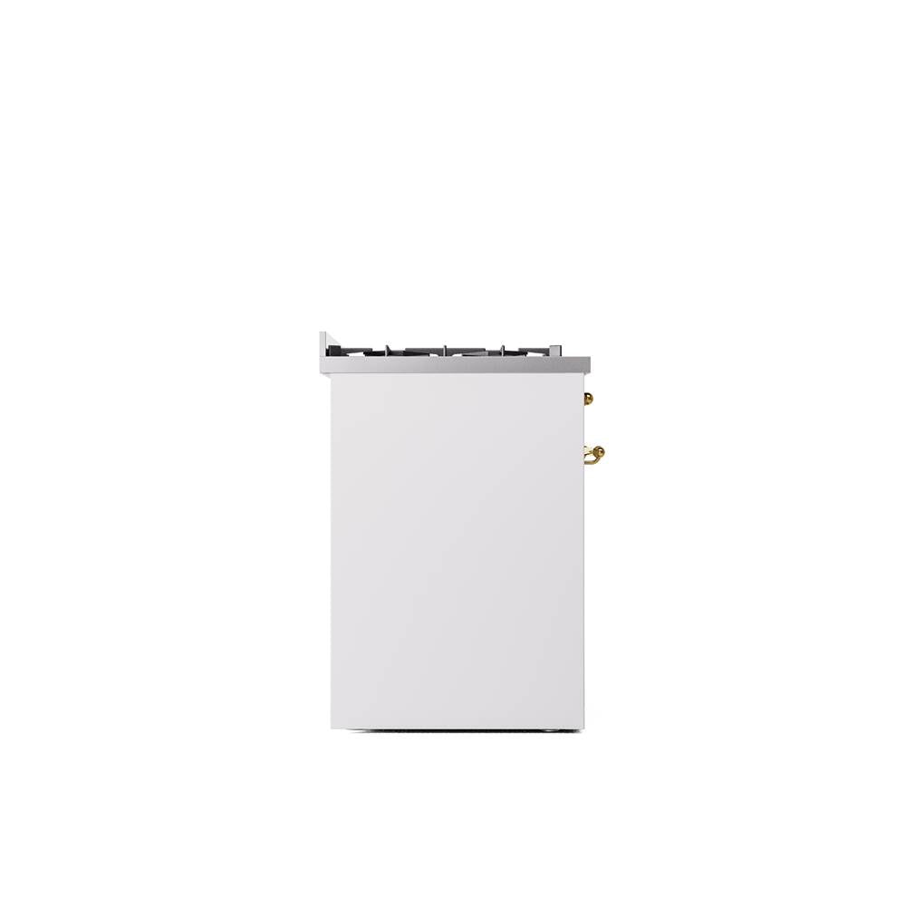 30'' Nostalgie II Series Freestanding Dual Fuel Range - White - Bronze trim- Natural Gas