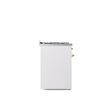 30'' Nostalgie II Series Freestanding Dual Fuel Range - White - Bronze trim- Natural Gas