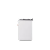 30'' Nostalgie II Series Freestanding Dual Fuel Range - White - Bronze trim- Natural Gas